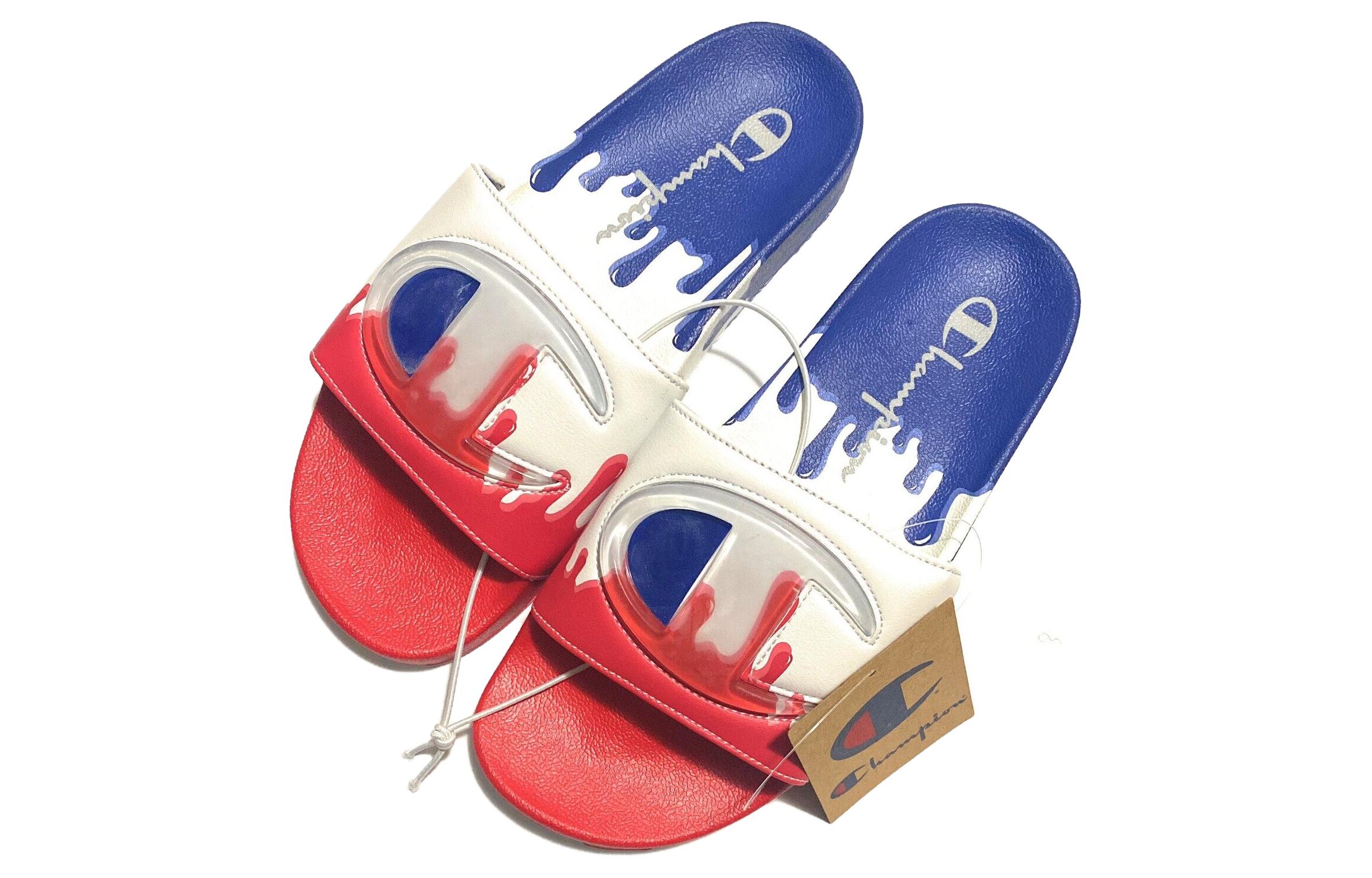Shop Champion IPO Drip Slides 'Red White Blue' CP102177M