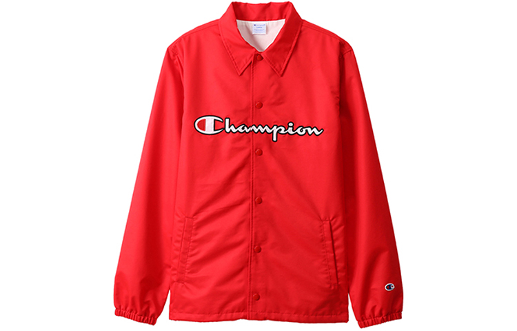 Champion Japan Coach Jacket Red with Script Logo Edition C3-R608-C947