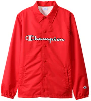 Champion Japan Coach Jacket Red with Script Logo Edition C3-R608-C947 Champion Japan Coach Jacket Red with Script Logo Edition C3-R608-C947