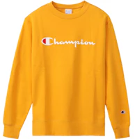 Champion Japanese Script Logo Crewneck Sweatshirt Yellow Unisex C3-Q002-M501 Champion Japanese Script Logo Crewneck Sweatshirt Yellow Unisex C3-Q002-M501