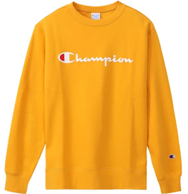 チャンピオン 日本語ロゴ クルーネック スウェットシャツ 黄色 ユニセックス C3-Q002-M501 Buy チャンピオン 日本語ロゴ クルーネック スウェットシャツ 黄色 ユニセックス C3-Q002-M501