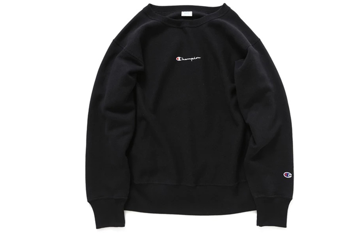 Champion Japanese Terry Crewneck Sweatshirt Unisex Black C8-K032