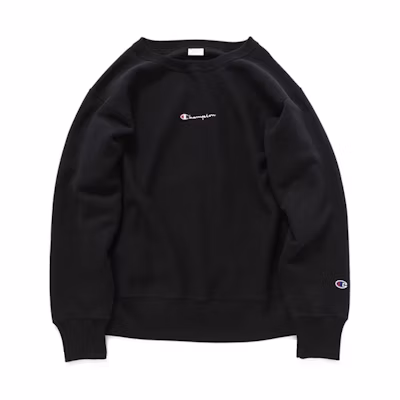 Champion Japanese Terry Crewneck Sweatshirt Unisex Black C8-K032