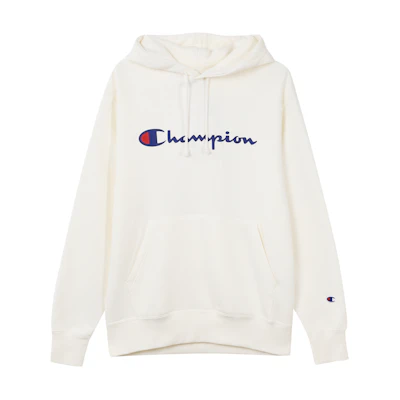 Champion Kanji Print Fleece Pullover Hoodie Japan Edition Unisex White C3-Q107-M101