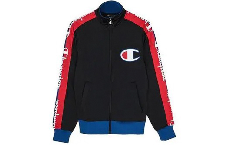 Champion Kirin Arm Black Red-Blue Logo Patchwork Jacket Unisex Black V3377-550259-HHT