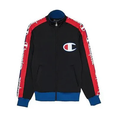 Champion Kirin Arm Black Red-Blue Logo Patchwork Jacket Unisex Black V3377-550259-HHT
