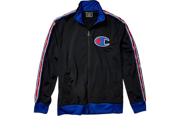 Champion Kirin Arm Red Blue Spliced Jacket US Edition Unisex Black V3377-HHT