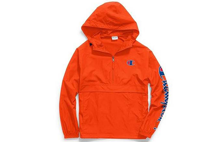 Buy Champion Kirin Arm Script Print Half-Zip Lightweight Jacket Orange Unisex US Edition V1012-549902-033