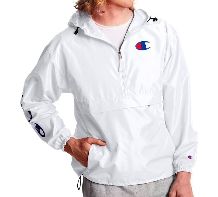 Shop Champion Kirin Signature Half-Zip Casual Sport Jacket Unisex White V1012-550743-045