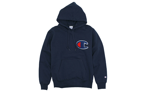 Champion Large Logo Fleece Hoodie Pullover Japanese Edition Unisex Blue C3-E127-01