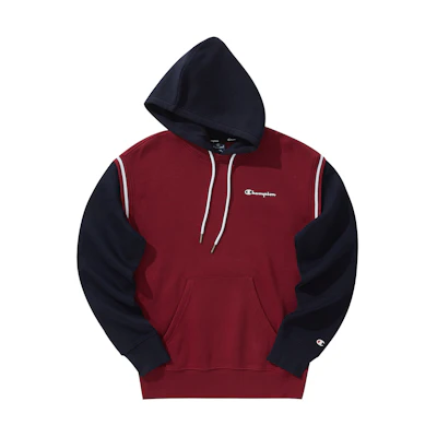 Champion Legacy Pullover Hoodie Patchwork Logo Two-tone Unisex European Fit EM-USW22