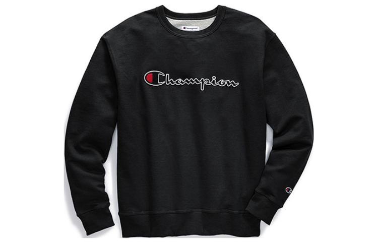 Champion Letter Crewneck Pullover Sweatshirt Unisex Black (US Version) GF88H-Y07416-BKC