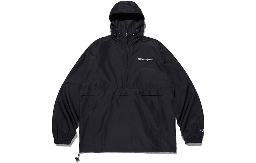 Champion Letter Logo Half-Zip Hoodie Jacket Black CKJA3F002BK