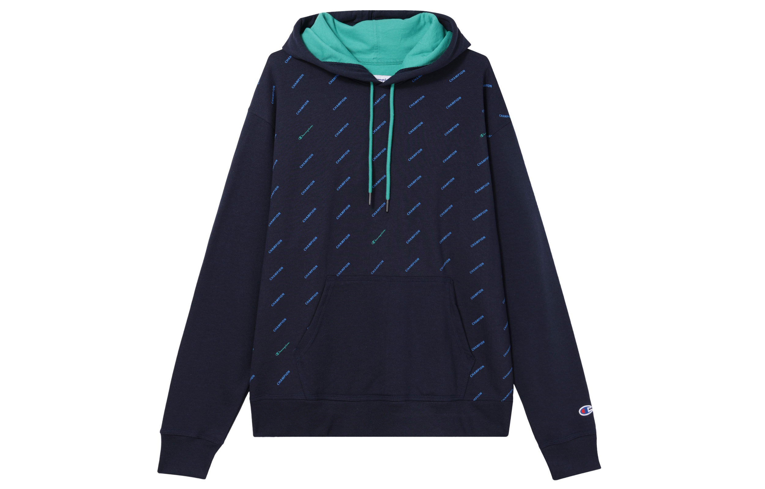 Champion Letter Logo Print Hoodie Blue - S6448P-A3CF