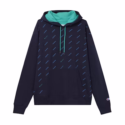 Champion Letter Logo Print Hoodie Blue - S6448P-A3CF