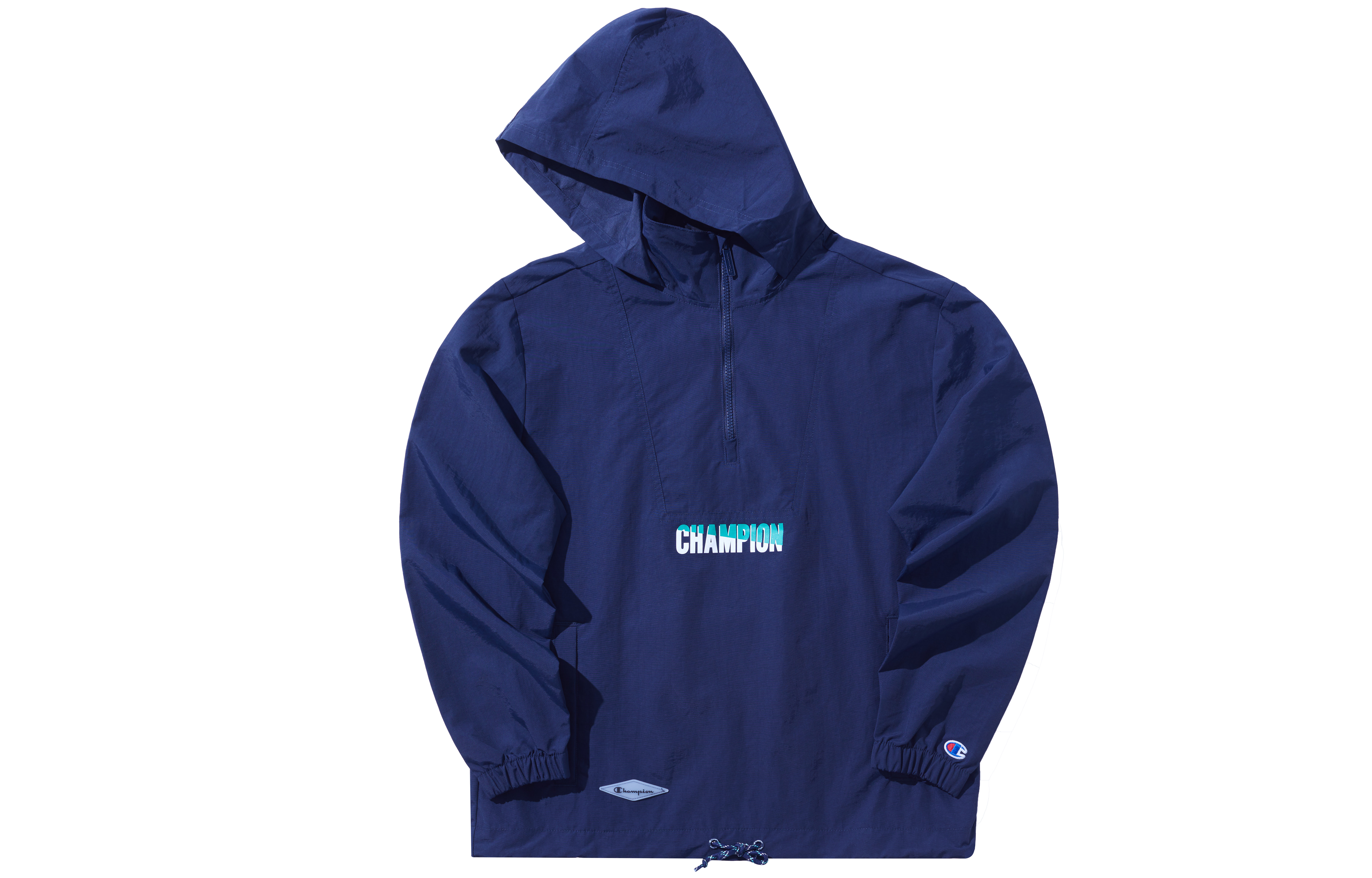 Champion Letter Print Half-Zip Sweatshirt Unisex Navy UM-UOT12
