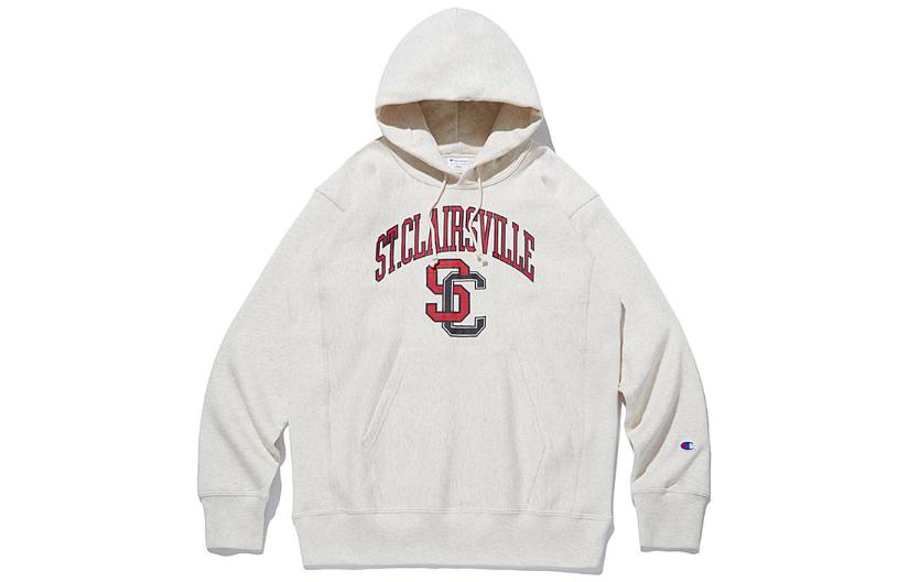 Champion Letter Print Hoodie Off-White CKTS3F503CR