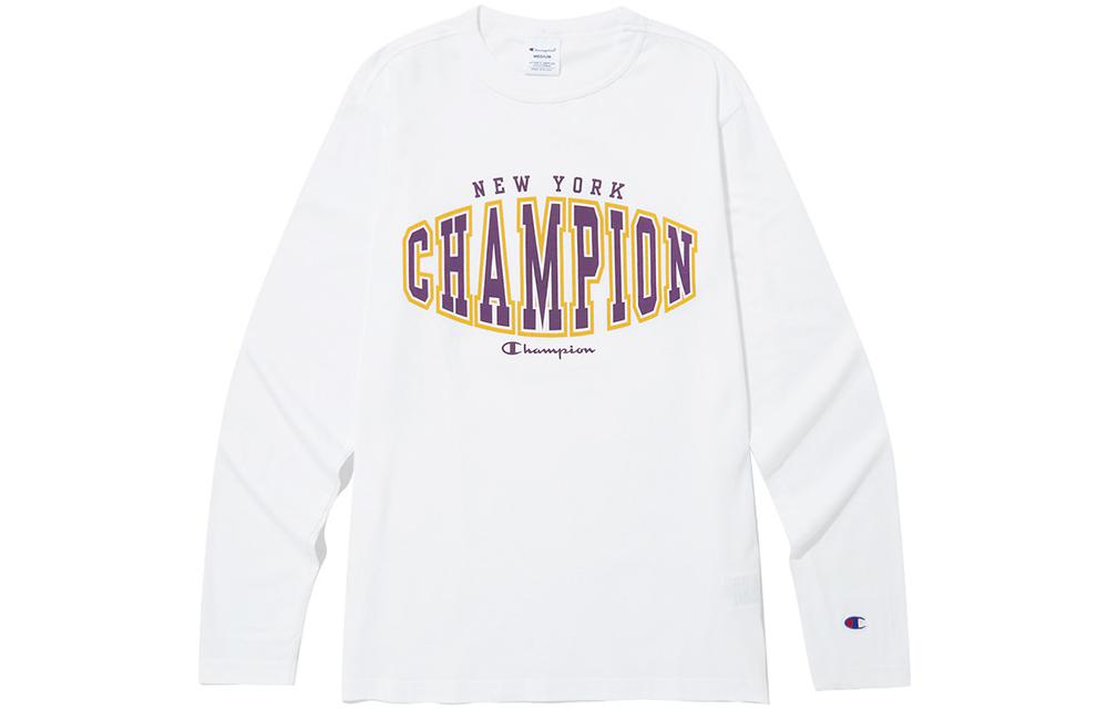 Champion Letter Print Loose Pullover Crewneck Sweatshirt for Men CKTS3F214WT