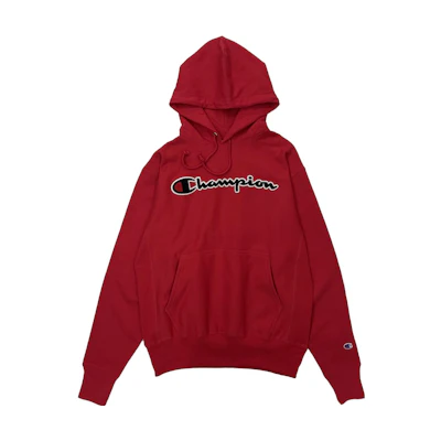 Champion Letter Print Pullover Hoodie Unisex Red GF68-Y07470-2WC“改1”