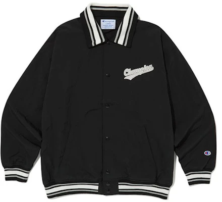 Champion 字母印花純色扣式夾克 黑色 CKJA3F350BK Buy Champion 字母印花純色扣式夾克 黑色 CKJA3F350BK