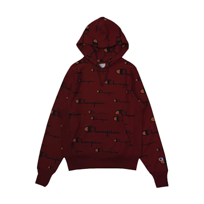 Champion Life Premium Logo Print Fleece Hoodie Cherry Red Unisex Winter Edition S2974-8T+