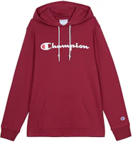 Champion Lightweight Cherry Red Pullover Sweatshirt with Cursive Logo Unisex T4177-549921-WFU Champion Lightweight Cherry Red Pullover Sweatshirt with Cursive Logo Unisex T4177-549921-WFU