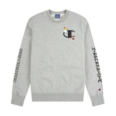Champion Logo Crewneck Long Sleeve Sweatshirt Unisex Grey 216869-F20-EM006-OXGM