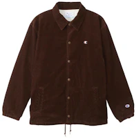 Champion Logo Embroidered Solid Color Button-Up Jacket Unisex Loose Fit C3-W605 Champion Logo Embroidered Solid Color Button-Up Jacket Unisex Loose Fit C3-W605
