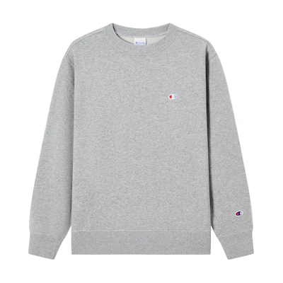Champion Logo Fleece Crewneck Sweatshirt Japan Edition Unisex Light Grey C3-Q006-M302