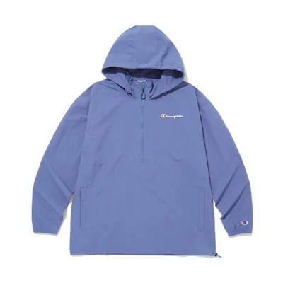 Champion Logo Half-Zip Pullover Jacket Blue - CKJA3F001B2