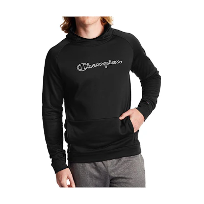 Champion Logo Hoodie Pullover Black Long Sleeve S6020550744