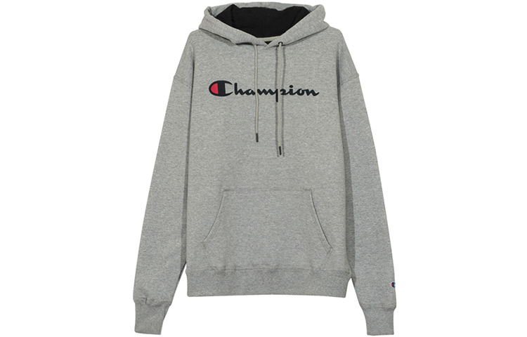 Champion Logo Hoodie Pullover Unisex Light Gray GF89H-Y06794-806
