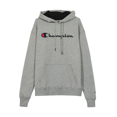 Champion Logo Hoodie Pullover Unisex Light Gray GF89H-Y06794-806