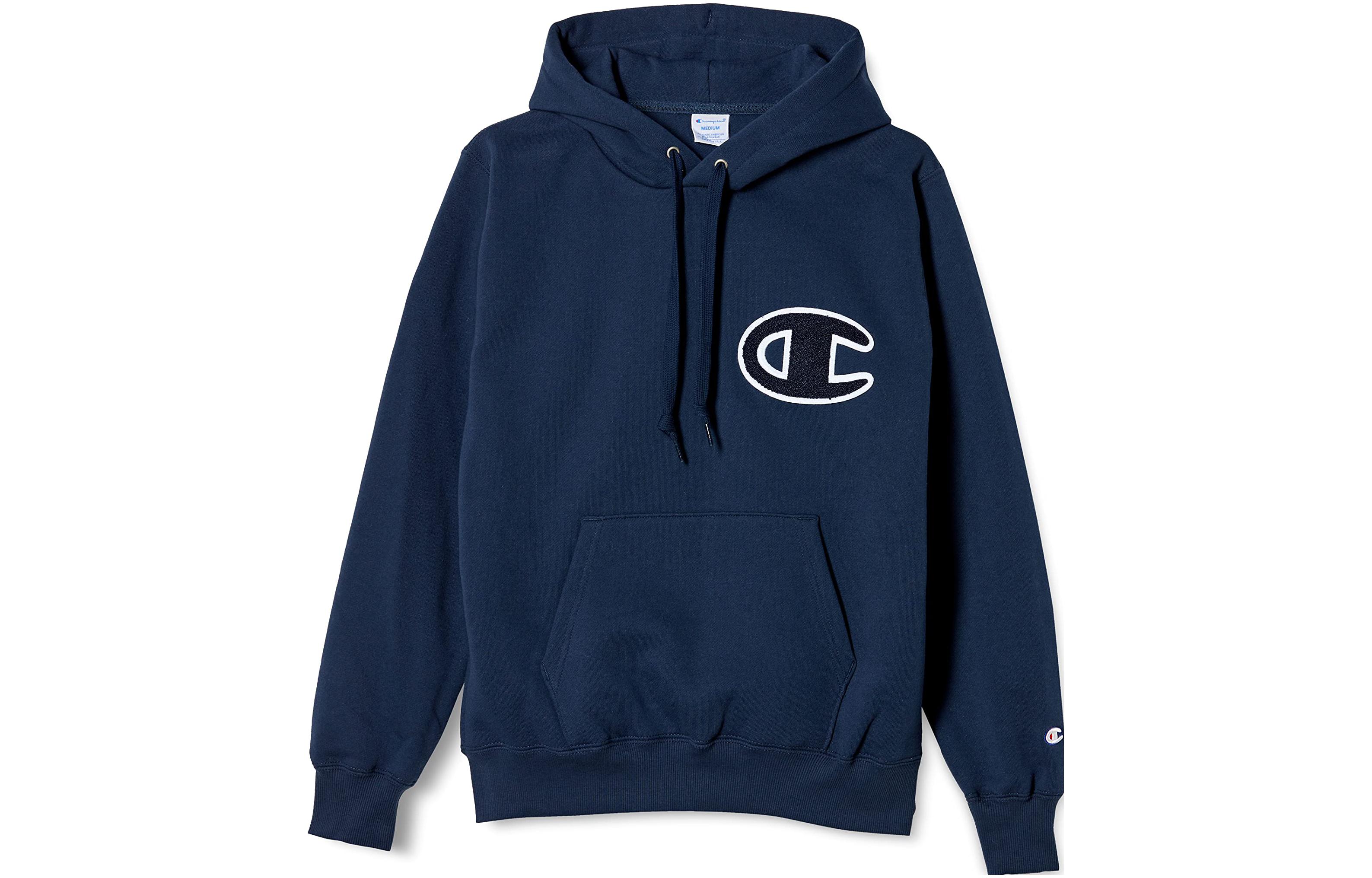 Champion Logo Lettering Hoodie Blue - Long Sleeve C3-L119-370-1