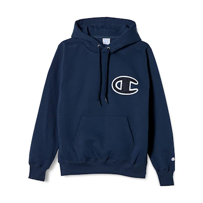 Champion Logo Lettering Hoodie Blue - Long Sleeve C3-L119-370-1
