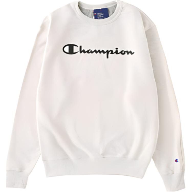 Champion Logo Print Crewneck Long Sleeve Sweatshirt Unisex Oatmeal Color GF88H-Y07718-K74
