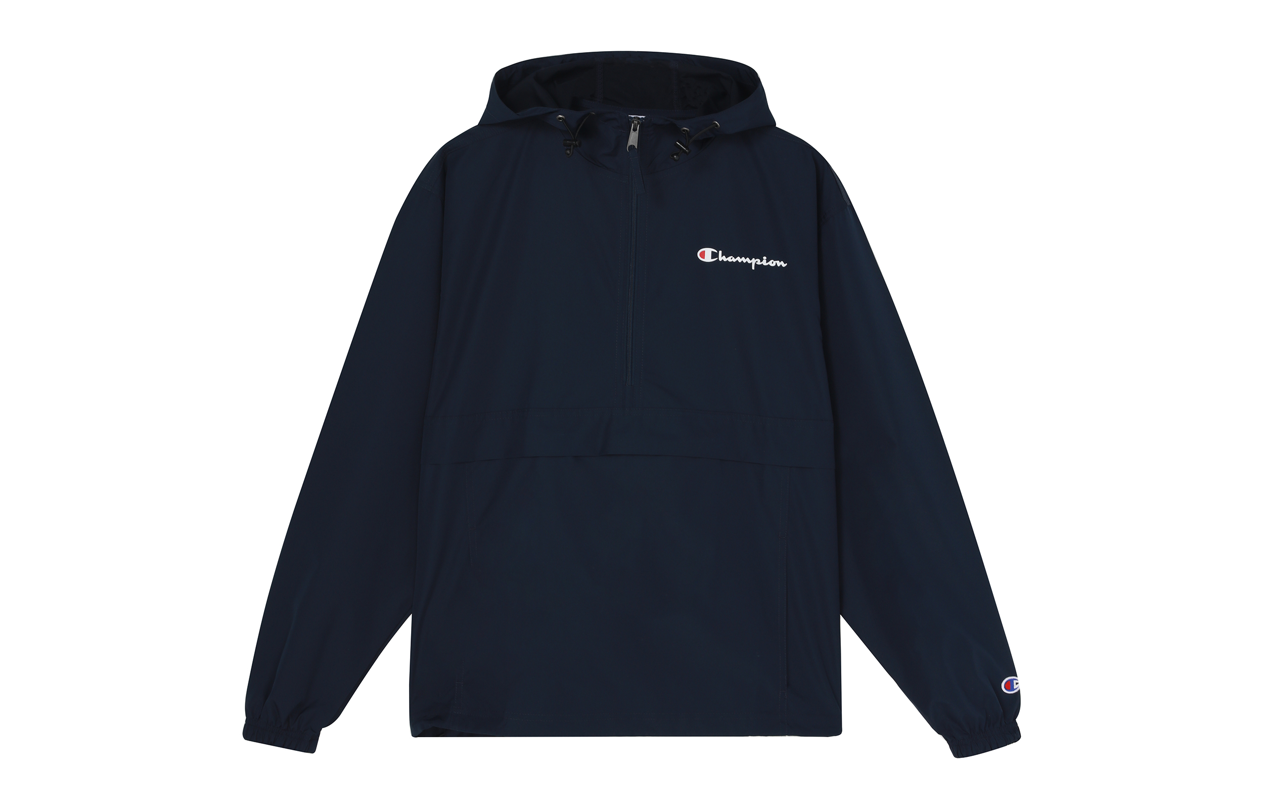 Champion Logo Print Half-Zip Hoodie Jacket Unisex Navy Blue V1012-549369-031