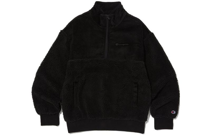 Champion Logo Print Half-Zip Sweatshirt Black () CKTS3F821BK