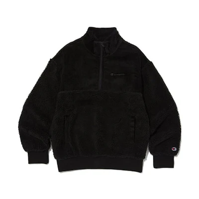 Champion Logo Print Half-Zip Sweatshirt Black () CKTS3F821BK