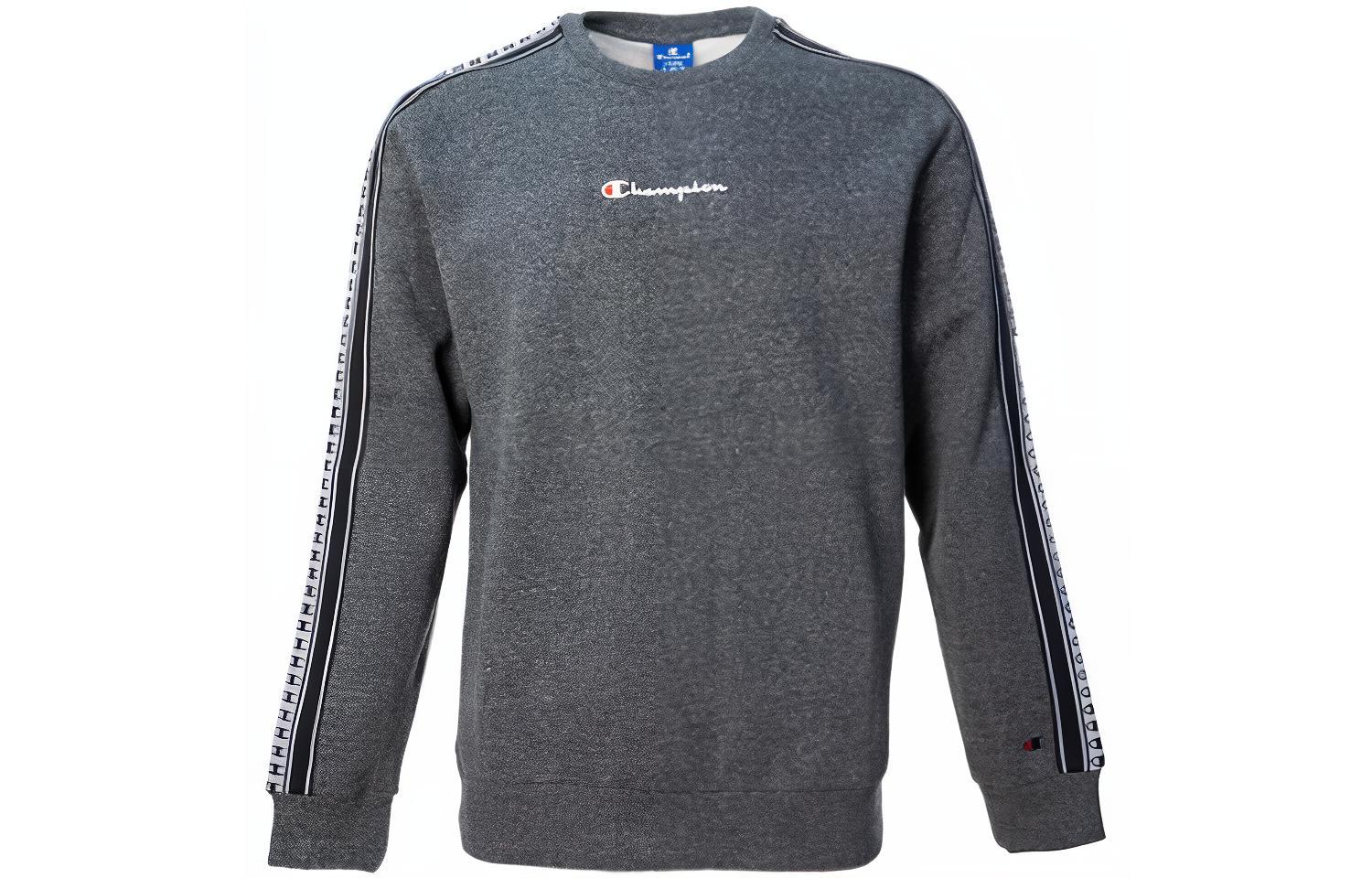 Champion Logo Print Pullover Long Sleeve Sweatshirt Dark Gray 213416IW