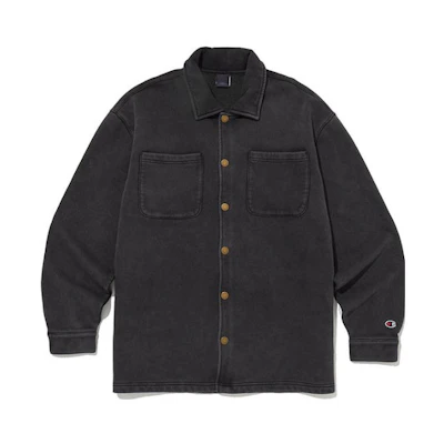 Champion Logo Print Solid Single-Breasted Collar Jacket Black CKJA3F310BK