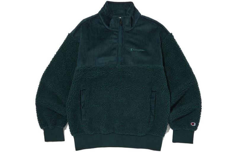Champion Logo Printed Half-Zip Pullover Sweatshirt Men’s Green CKTS3F821T2