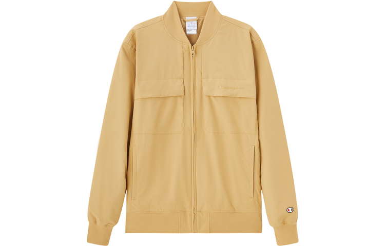 Shop Champion Logo Printed Solid Color Baseball Jacket Unisex UM-XOT05