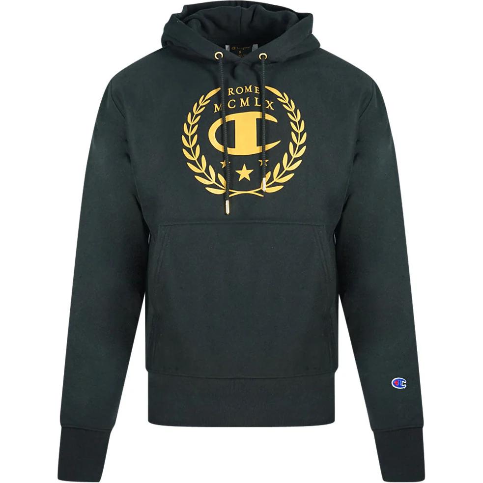 Champion Logo Pullover Hoodie Men’s Black Long Sleeve 217611-KK004