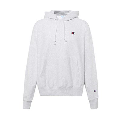Champion Logo Silver Gray Fleece Pullover Hoodie for Men - Loose Fit US Version GF68-Y06145-21