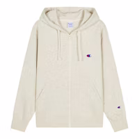 Champion Logo Zip Hoodie Oatmeal - Stylish, Comfortable, Classic Unisex Casualwear C3-Q103-810