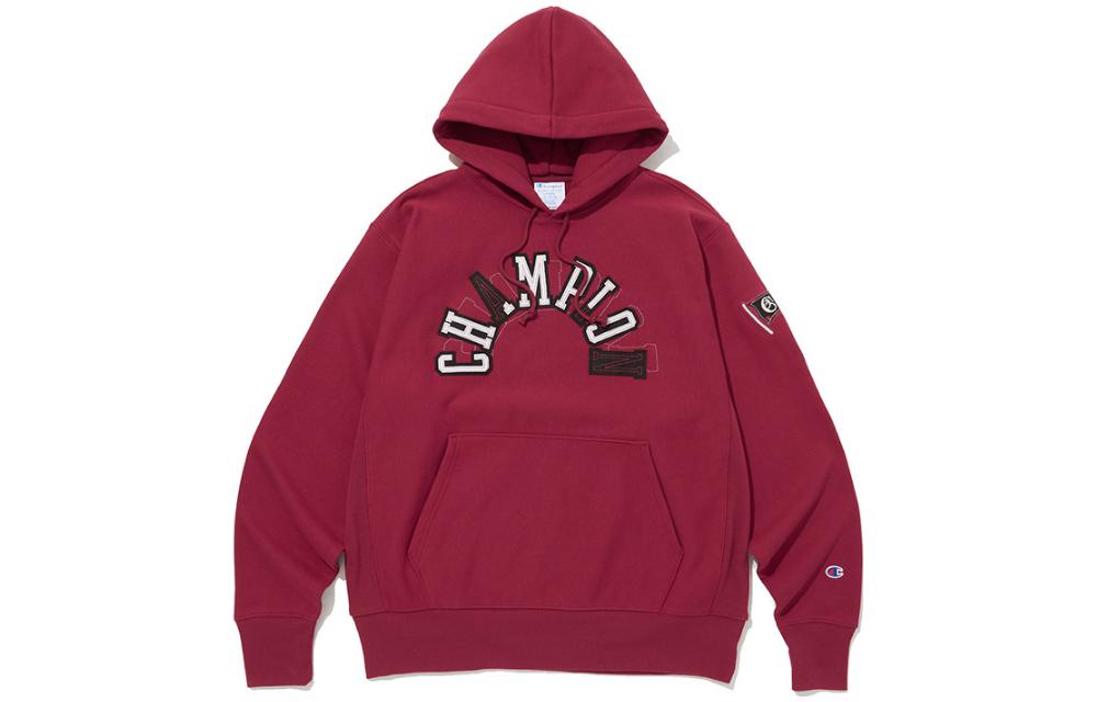 Champion Loose-Fit Embroidered Letter Hoodie Red CKTS3F610R2