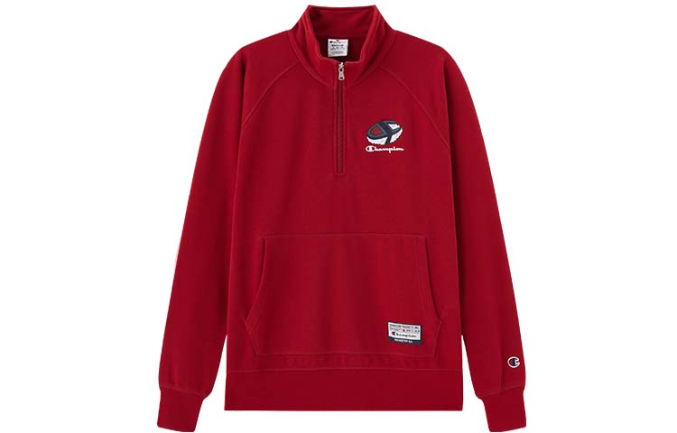 Champion Loose Fit Food Print Half-Zip Pullover Sweatshirt Unisex European Style EM-WSW18-1