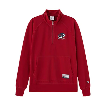 Champion Loose Fit Food Print Half-Zip Pullover Sweatshirt Unisex European Style EM-WSW18-1