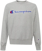 Champion Loose Fit Pullover Sweatshirt with Chest Logo - Gray (US Version) GF70-Y07471-22 Champion Loose Fit Pullover Sweatshirt with Chest Logo - Gray (US Version) GF70-Y07471-22